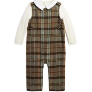 Ralph Lauren Boys Tweed Overall Set